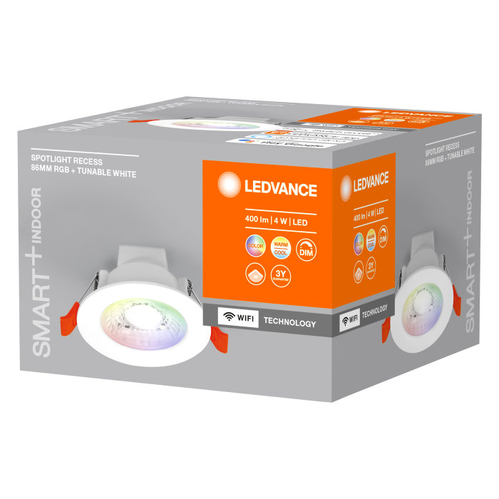 LEDVANCE SMART+ Recess spot 4 W 86 mm RGB+TW